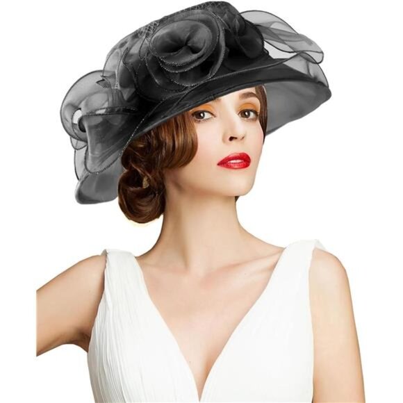 Women's Kentucky Hat Wide Brim Black - Picture 2 of 6